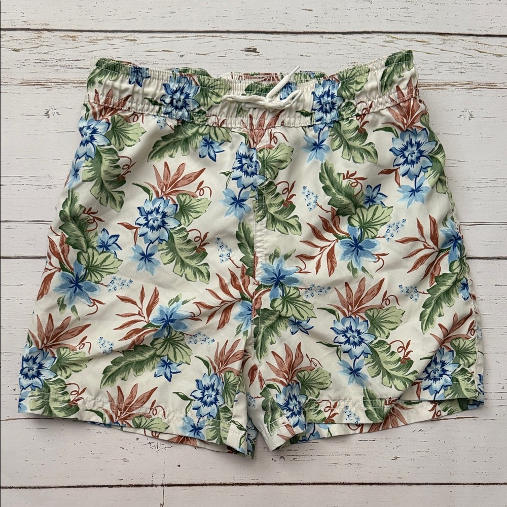 Janie and Jack Boys Floral Swim Trunks size 8